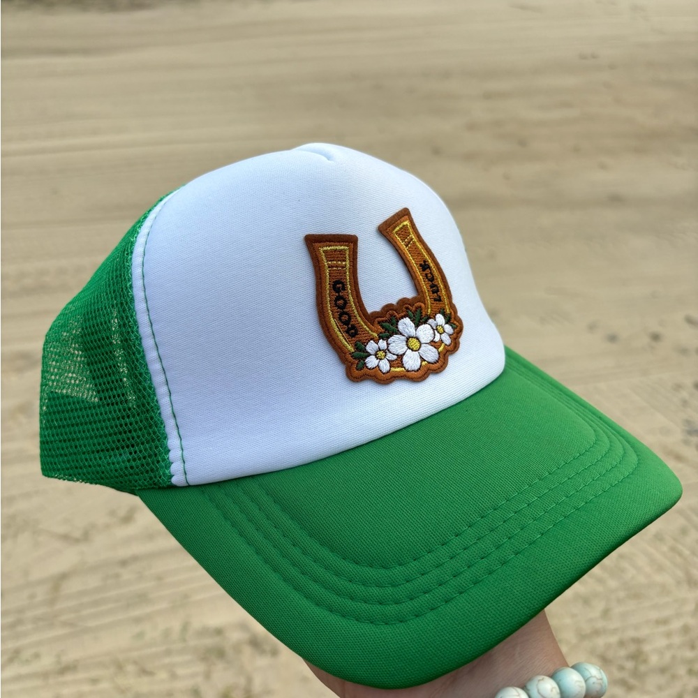 Green and White Trucker Hat